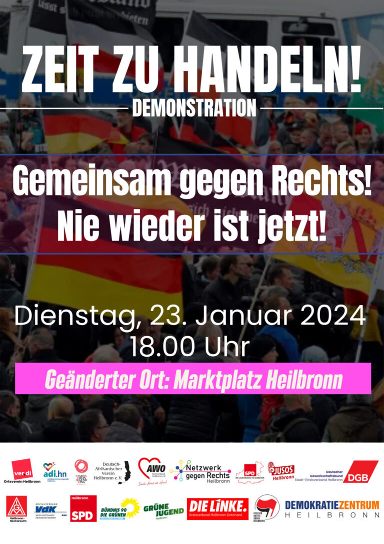 Veranstaltungsplakat zur Demo gegen Rechts