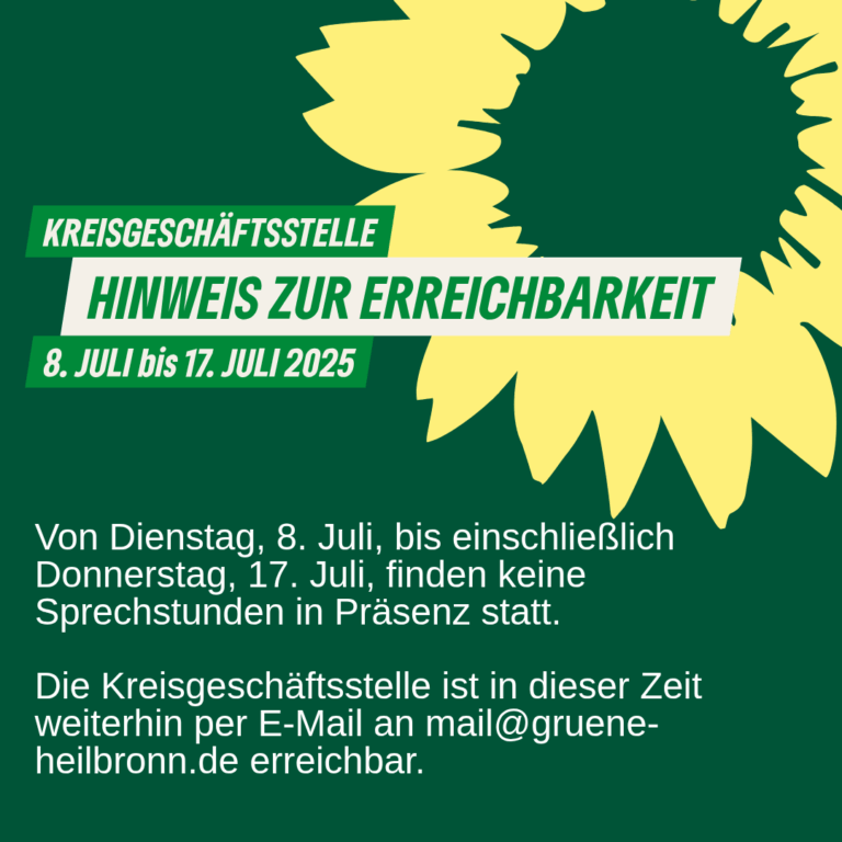 Hinweis zur Erreichbarkeit der Kreisgeschäftstelle
