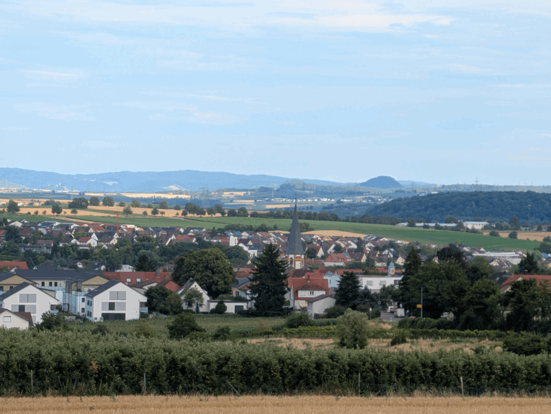 Landschaftsbild mit Brackenheim und Weinbergen