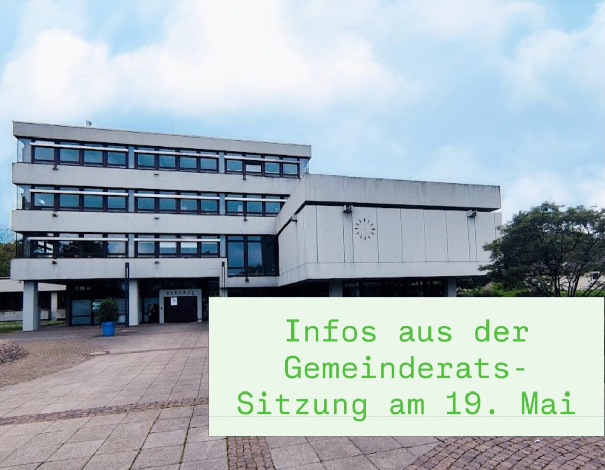 Rathaus Bad Friedrichshall mit Text: "Infos aus der Gemeinderats-Sitzung am 19. Mai"